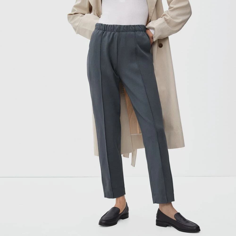 Everlane The Dream Cotton Blend Pleated Trousers Pants Slate Womens Size XS